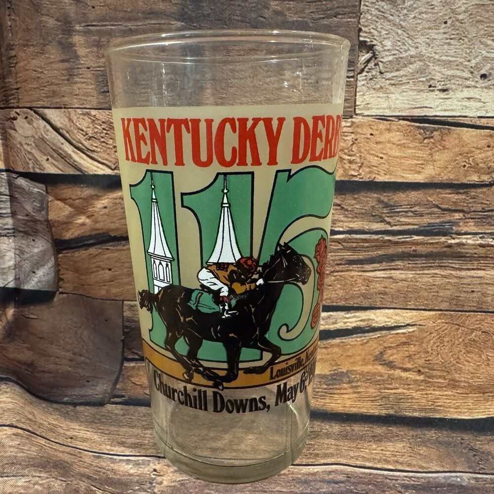 1989 Kentucky Derby Souvenir Churchill Downs Mint Julep Glass 115th Running